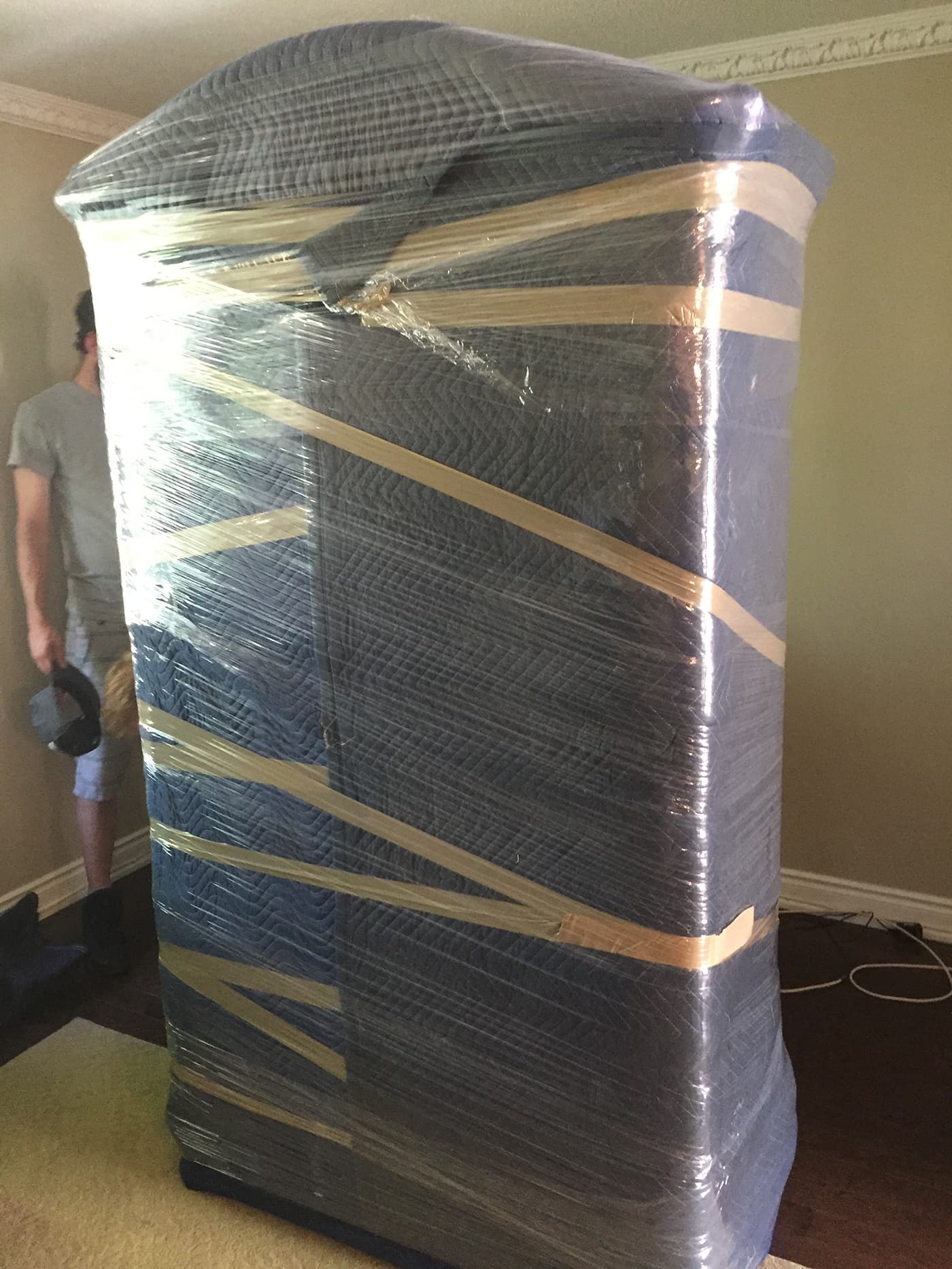 Securely packed moving boxes ready for transport